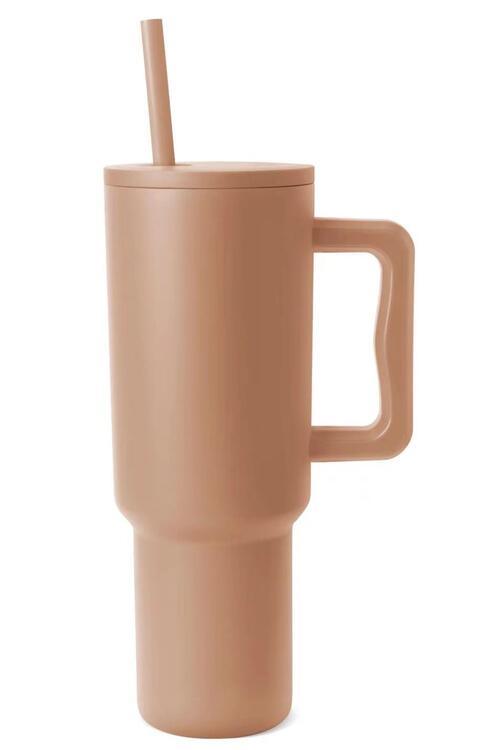 Monochromatic Stainless Steel Tumbler with Matching Straw - Happily Ever Atchison Shop Co.