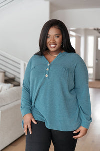 Moon Bay Top In Blue - Happily Ever Atchison Shop Co.