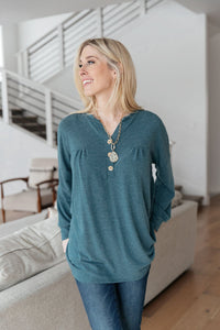 Moon Bay Top In Blue - Happily Ever Atchison Shop Co.