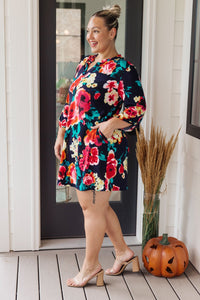 Moonlit Garden Floral Mini Dress - Happily Ever Atchison Shop Co.