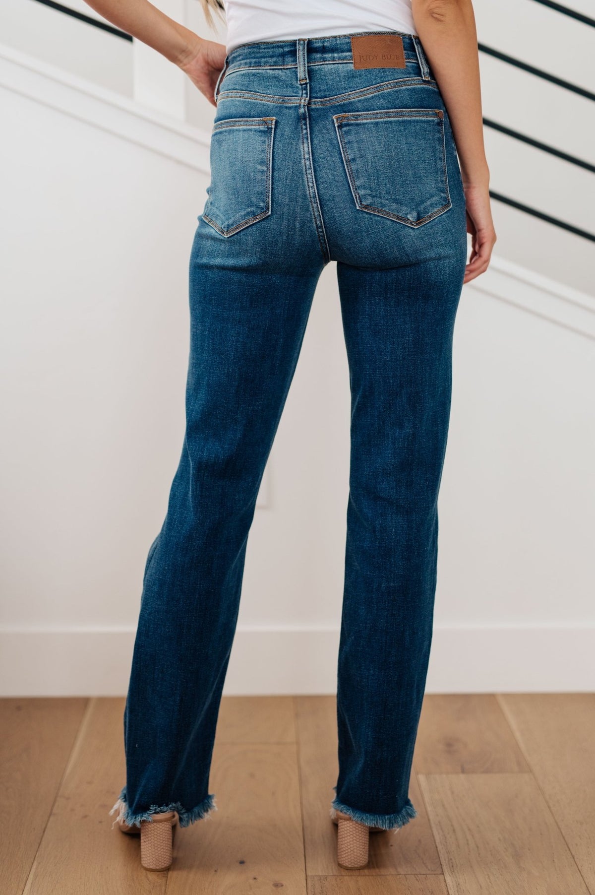 Morgan High Rise Distressed Straight Jeans - Happily Ever Atchison Shop Co.