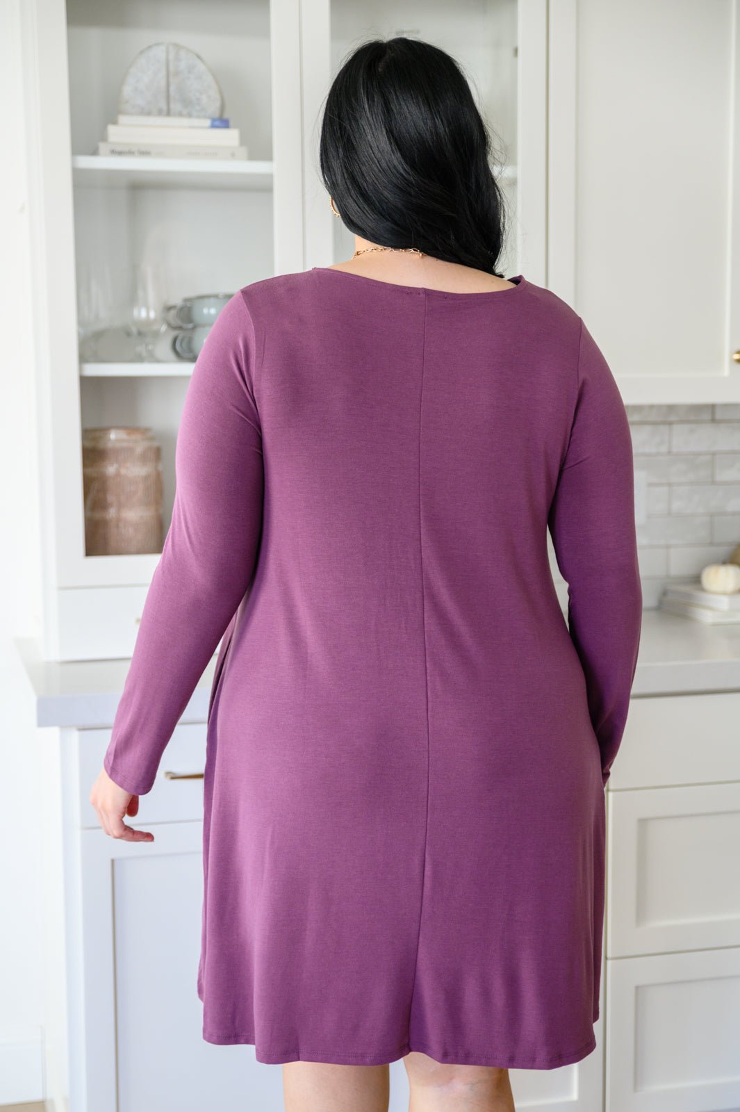 Most Reliable Long Sleeve Knit Dress In Plum - Happily Ever Atchison Shop Co.