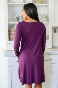 Most Reliable Long Sleeve Knit Dress In Plum - Happily Ever Atchison Shop Co.