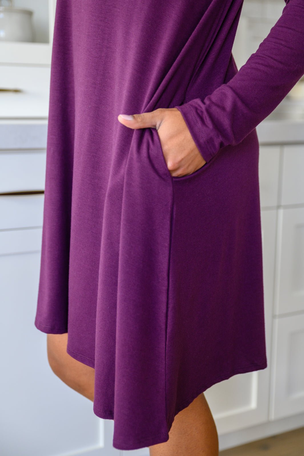 Most Reliable Long Sleeve Knit Dress In Plum - Happily Ever Atchison Shop Co.