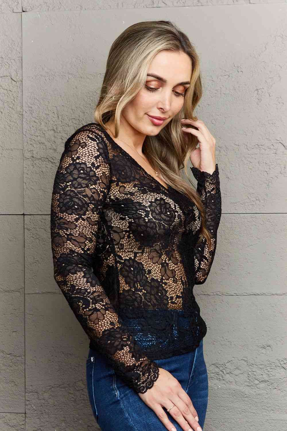 Ninexis Be Kind Off The Shoulder Lace Top - Happily Ever Atchison Shop Co.