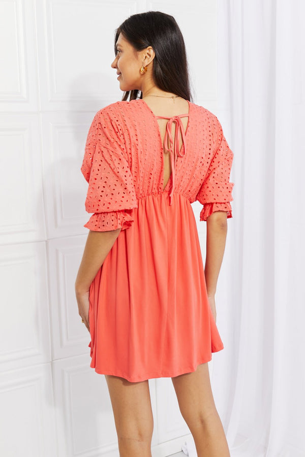 Ninexis Everyday Dreams Eyelet Contrast Dress - Happily Ever Atchison Shop Co.