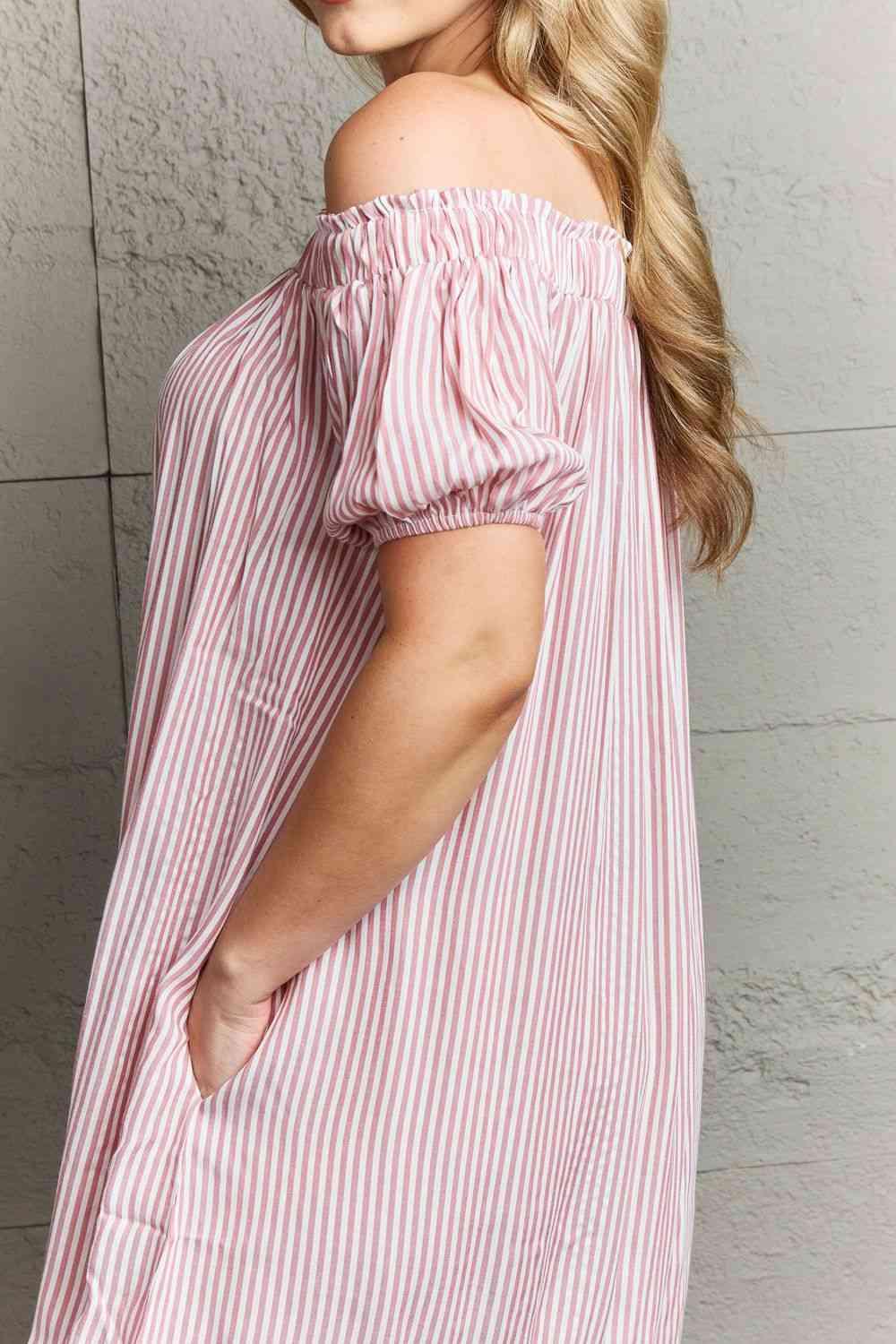 Ninexis Show Compassion Off The Shoulder Mini Dress - Happily Ever Atchison Shop Co.