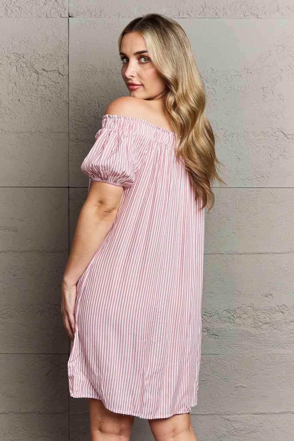 Ninexis Show Compassion Off The Shoulder Mini Dress - Happily Ever Atchison Shop Co.