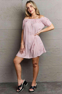 Ninexis Show Compassion Off The Shoulder Mini Dress - Happily Ever Atchison Shop Co.