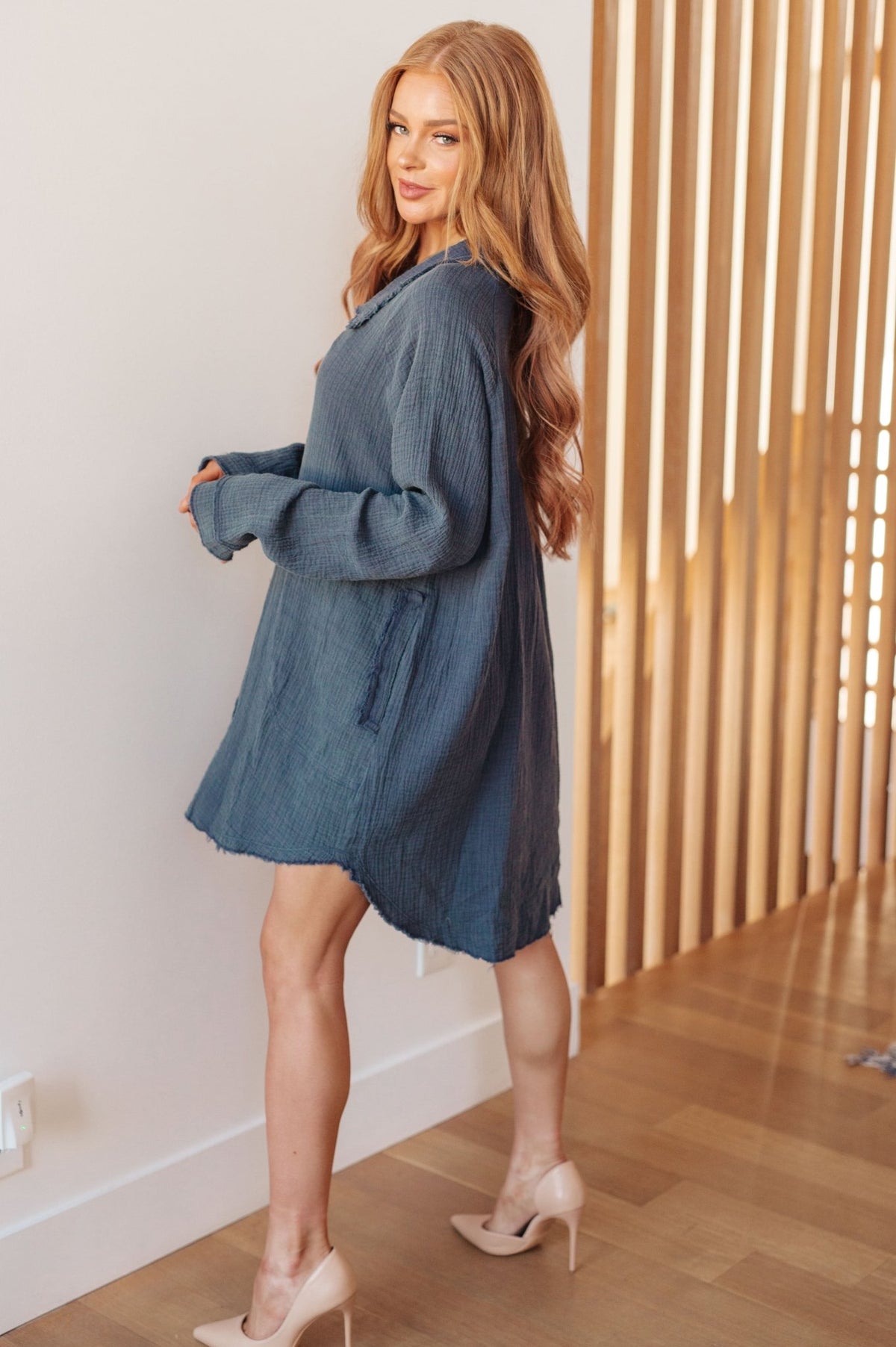 No Trepidation Mineral Wash Shirt Dress - Happily Ever Atchison Shop Co.