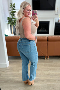 Nora High Rise Rigid Magic Destroy Slim Straight Jeans - Happily Ever Atchison Shop Co.