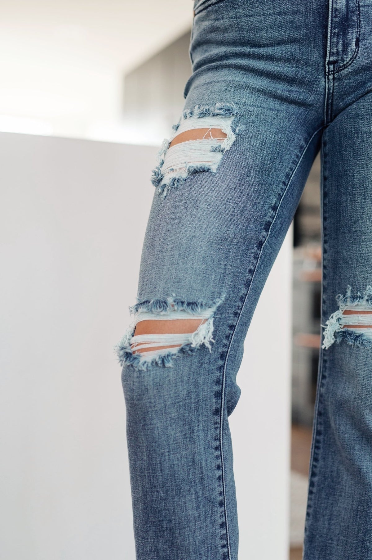 O'Hara Destroyed Straight Jeans - Happily Ever Atchison Shop Co.