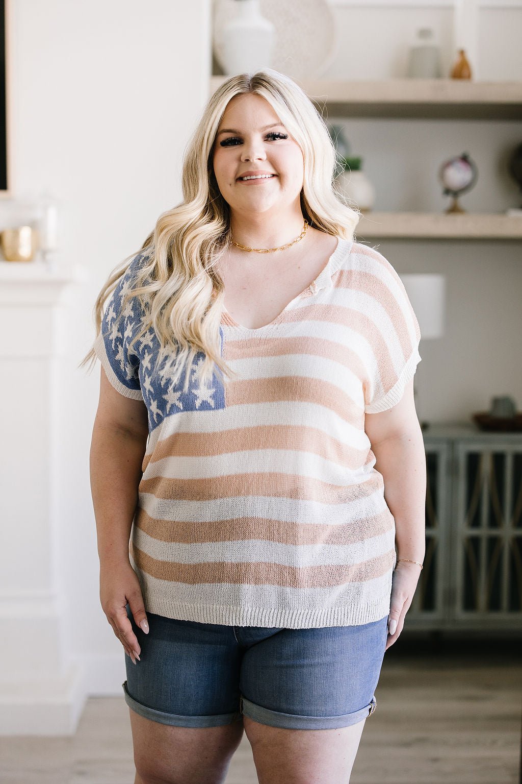 Old Glory Sleeveless Sweater - Happily Ever Atchison Shop Co.