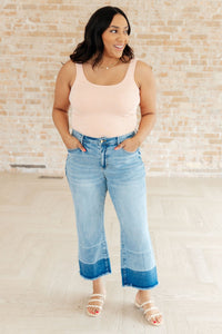 Olivia High Rise Wide Leg Crop Jeans in Medium Wash - Happily Ever Atchison Shop Co.