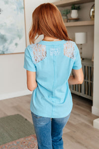 Only Happy When it Rains Lace Detail Top - Happily Ever Atchison Shop Co.