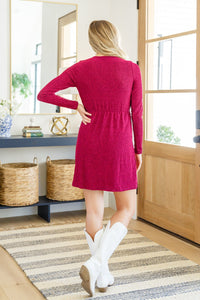 Only You Surplice Neck Sparkle Knit Dress In Magenta - Happily Ever Atchison Shop Co.