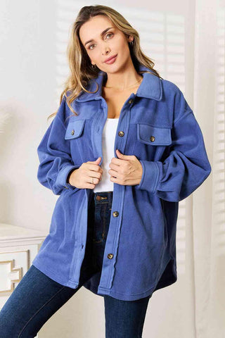 Heimish Cozy Girl Full Size Button Down Shacket - 1985 the VAULT Boutique