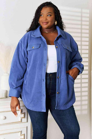 Heimish Cozy Girl Full Size Button Down Shacket - 1985 the VAULT Boutique