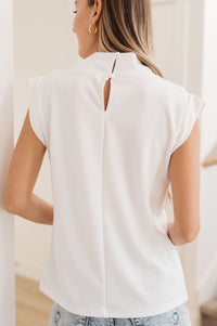 Overqualified Mock Neck Cap Sleeve Top - Happily Ever Atchison Shop Co.