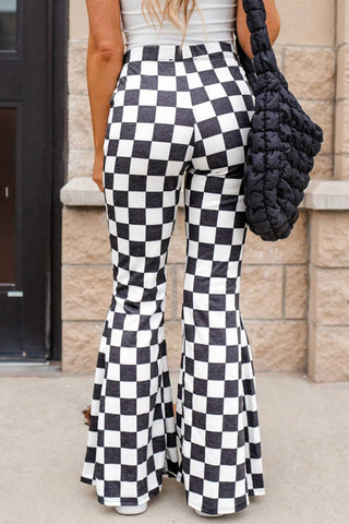 Checkered Flare Pants with Pockets - 1985 the VAULT Boutique