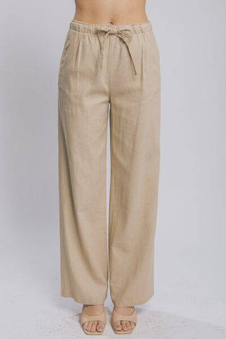 LOVE TREE Drawstring Wide Leg Pants with Pockets - 1985 the VAULT Boutique