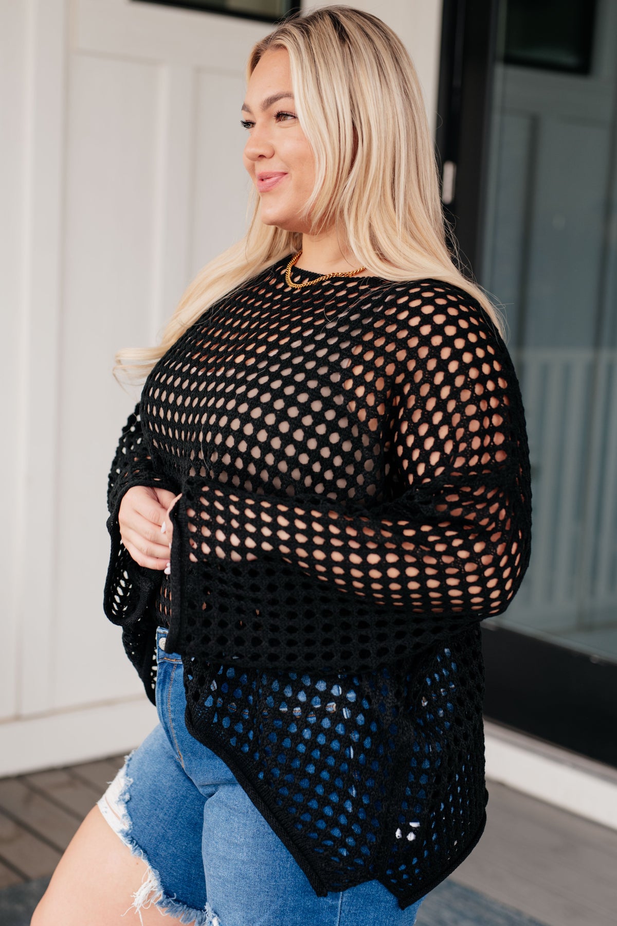 Ask Anyway Fishnet Sweater - 1985 the VAULT Boutique