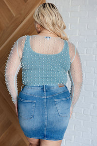 Pearl Diver Layering Top in Light Cyan - Happily Ever Atchison Shop Co.