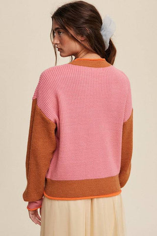 Color Block Ribbed Knit Sweater - 1985 the VAULT Boutique