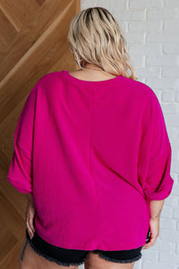 Pink Thoughts Chenille Blouse - Happily Ever Atchison Shop Co.