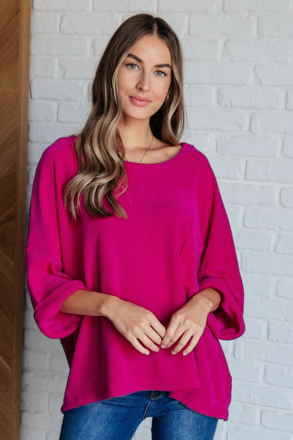 Pink Thoughts Chenille Blouse - Happily Ever Atchison Shop Co.