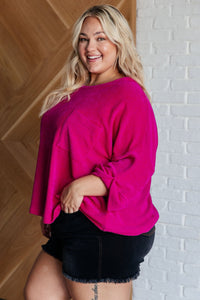 Pink Thoughts Chenille Blouse - Happily Ever Atchison Shop Co.