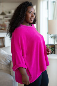 Pink Thoughts Chenille Blouse - Happily Ever Atchison Shop Co.