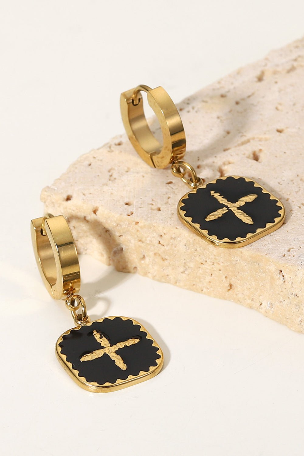 Plus Sign Square Shape Drop Earrings - Happily Ever Atchison Shop Co.