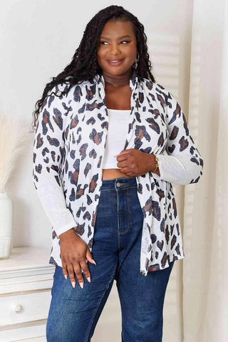 Double Take Leopard Long Sleeve Cardigan - 1985 the VAULT Boutique