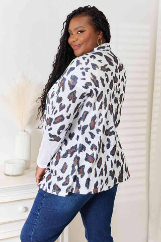 Double Take Leopard Long Sleeve Cardigan - 1985 the VAULT Boutique