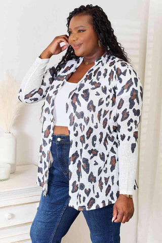 Double Take Leopard Long Sleeve Cardigan - 1985 the VAULT Boutique