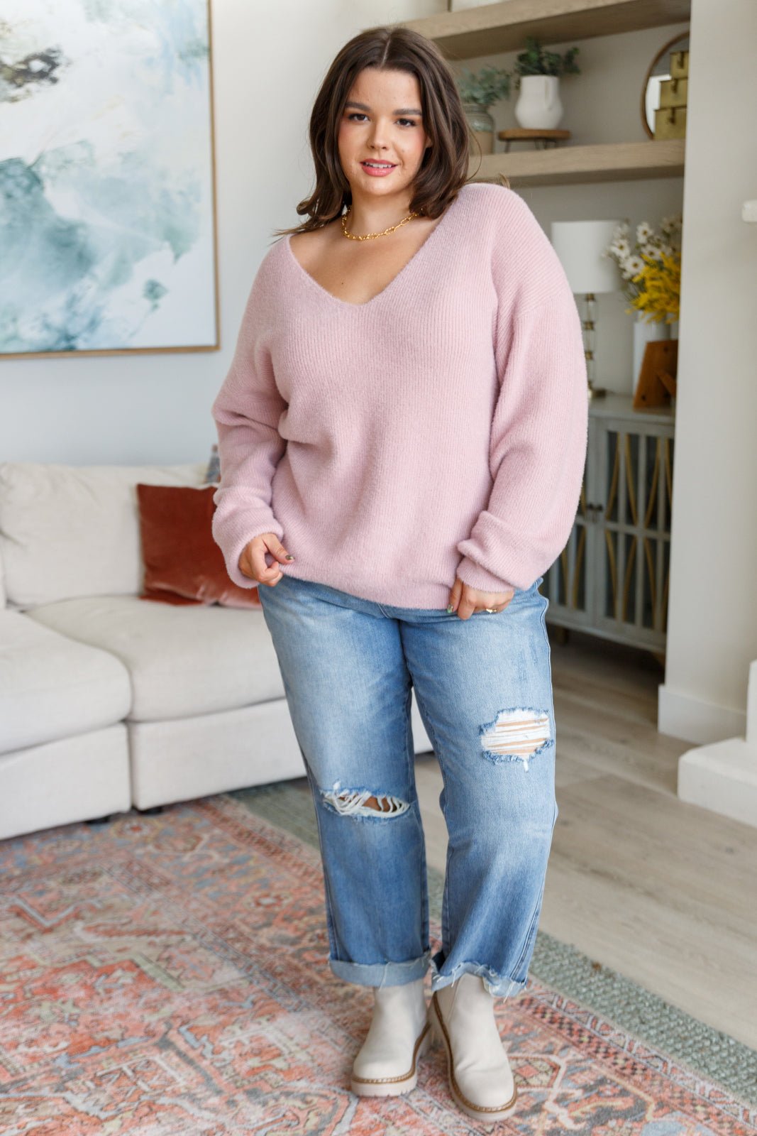 Plush Feelings V - Neck Sweater - Happily Ever Atchison Shop Co.