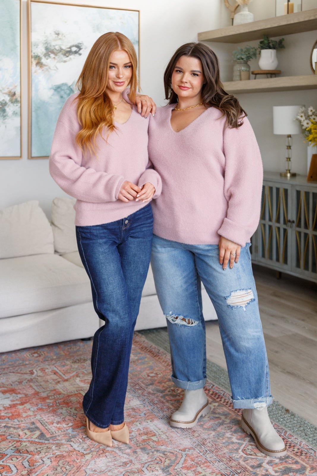 Plush Feelings V - Neck Sweater - Happily Ever Atchison Shop Co.