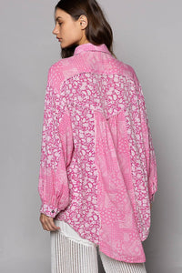 POL Button Down Long Sleeve Paisley Print Shirt - Happily Ever Atchison Shop Co.