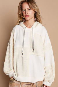 POL Exposed Seam Hooded Knit Top - Happily Ever Atchison Shop Co.