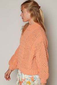 POL Mock Neck Cable Knit Sweater - Happily Ever Atchison Shop Co.