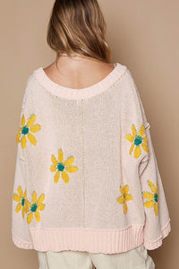 POL V - Neck Floral Pattern Chenille Sweater - Happily Ever Atchison Shop Co.