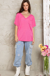 POL V - Neck Short Sleeve T - Shirt - Happily Ever Atchison Shop Co.