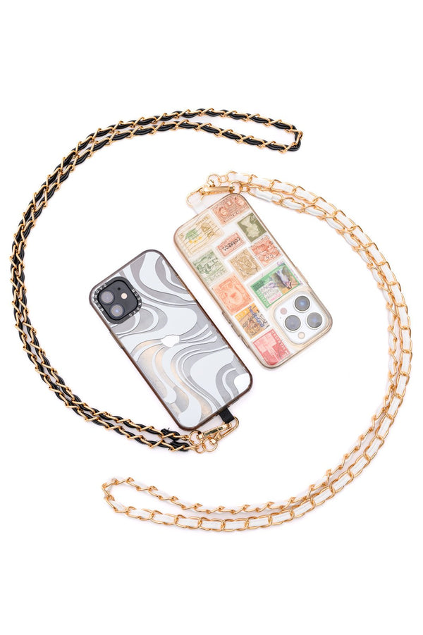 PU Leather Gold Chain Cell Phone Lanyard Set of 2 - Happily Ever Atchison Shop Co.