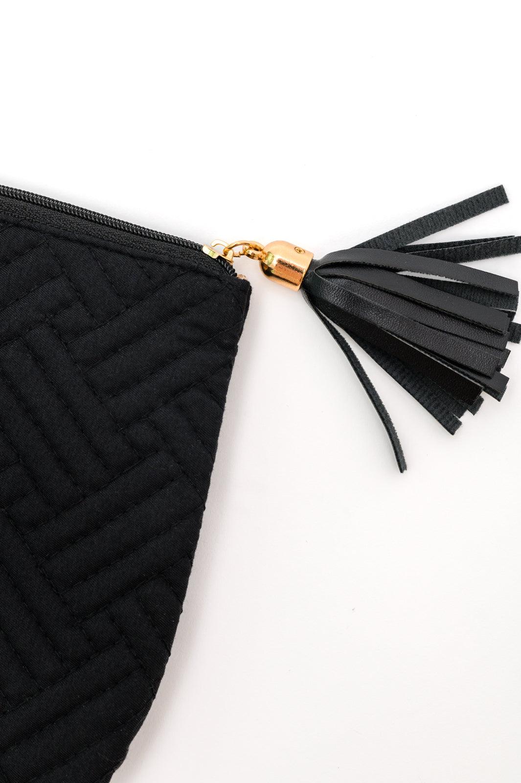 Quilted Travel Zip Pouch in Black - Happily Ever Atchison Shop Co.