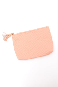 Quilted Travel Zip Pouch in Pink - Happily Ever Atchison Shop Co.