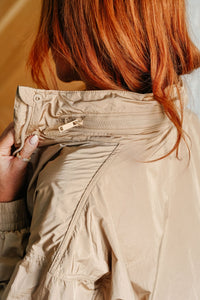 Rain, Rain Go Away Parachute Jacket in Camel - Happily Ever Atchison Shop Co.