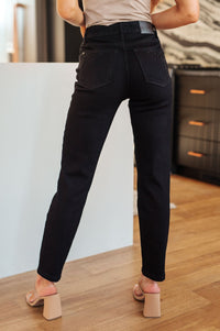 Reese Rhinestone Slim Fit Jeans in Black - Happily Ever Atchison Shop Co.