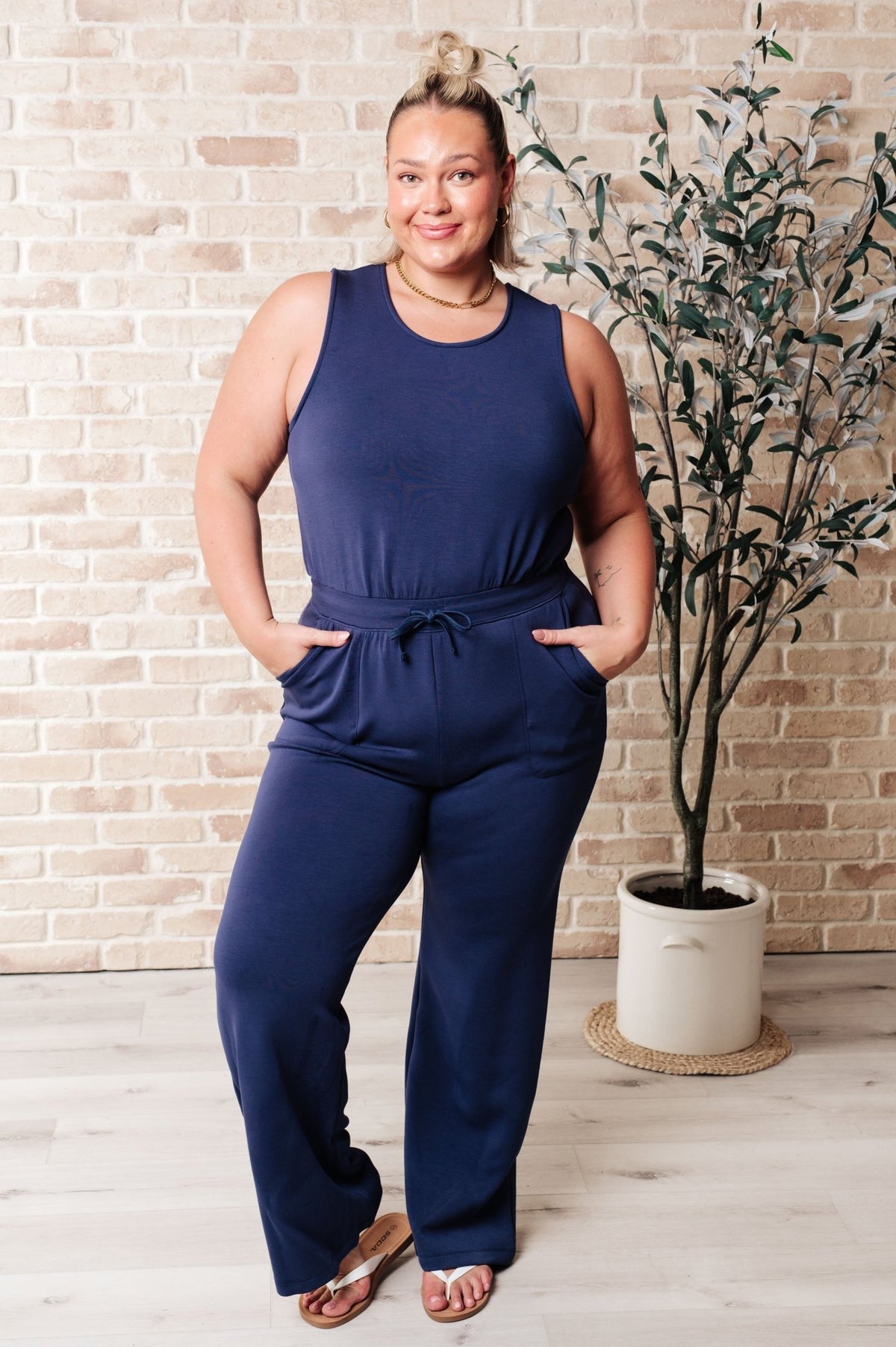 Rest Day Straight Leg Jumpsuit - Happily Ever Atchison Shop Co.