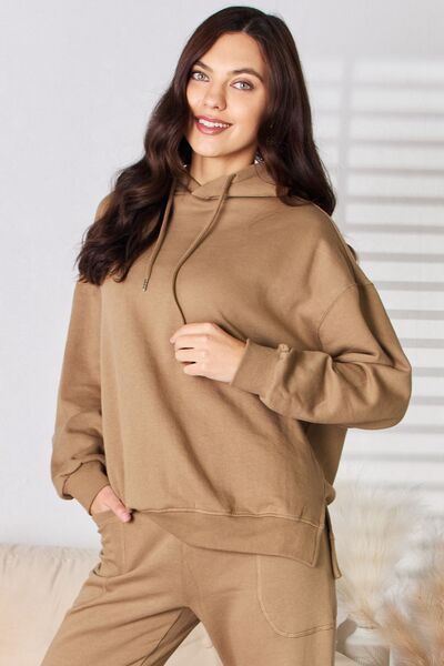 RISEN Drawstring Drop Shoulder Long Sleeve Hoodie - Happily Ever Atchison Shop Co.